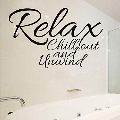 Entspannen Sie sich Chill Out und entspannen Sie sich Englisch Zeichen Wandaufkleber für Kinderzimmer Abnehmbare Kunst Design Wohnzimmer Wanddekor Aufkleber 58 * 37Cm