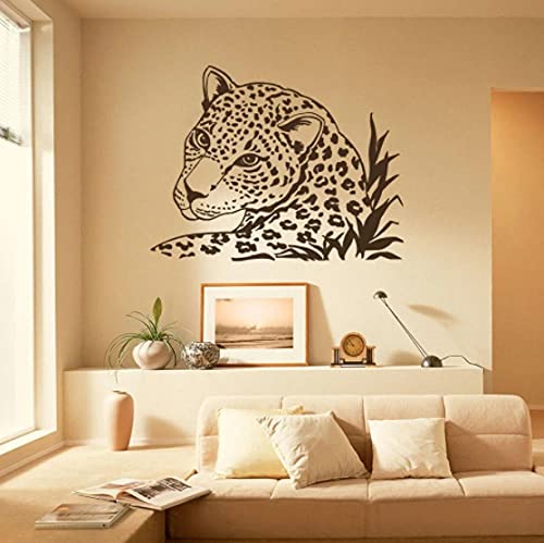 Afrikanische Tiere Safari Wandtattoo Leopard Tiger Wildkatze Wandaufkleber Vinyl Home Decor Jungen Schlafzimmer Wohnzimmer Dekor 42x33cm