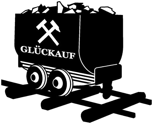 Samunshi® Glück Auf Lore Wandtattoo Gelsenkirchen Bottrop Ruhrpott Ruhrgebiet Schalke Oberhausen in 10 Größen und 19 Farben (40x32cm schwarz)