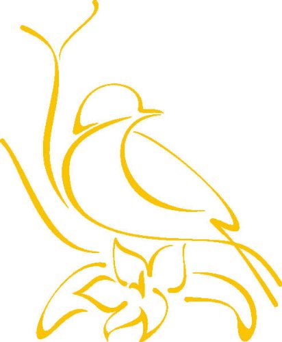 PEMA INDIGOS UG - Wandtattoo Wandsticker Wandaufkleber Aufkleber D357 Papagei auf dem Nest 80x65 cm - Gold