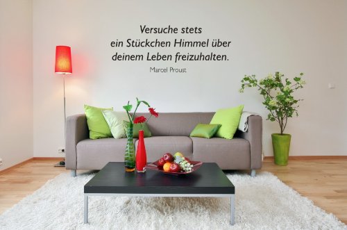 blattwerk-design ,Wandtattoo, Marcel Proust, EIN Stückchen Himmel freihalten, Proust (M041 Pink, 1200 mm x 450 mm)
