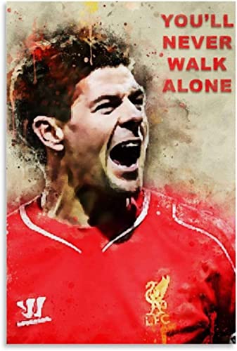 NOLION Leinwandbilder Poster mit Fußballspieler Steven Gerrard, Leinwand, Wanddekoration 60x90cm Kein Rahmen