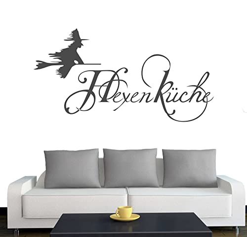 A234 Wandtattoo  Hexenküche  60cm x 31cm anthrazit (erhältlich in 40 Farben und 4 Größen)