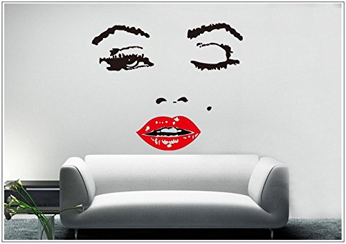 Deco-idea Wandtattoo wandaufkleber wandsticker Photo Porträt Marilyn Monroe wph006(034 orange, set4:ca. 80 x 95 cm)