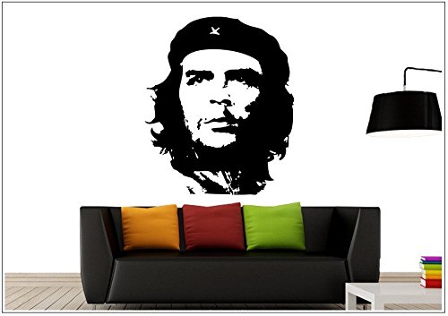Deco-idea Wandtattoo wandaufkleber wandsticker Photo Porträt Che Guevara wph019(030 dunkelrot, set4:ca. 80 x 90 cm)