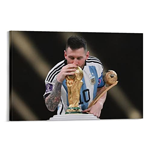 FENGXIANG 2022 Weltmeisterschafts-Poster Messi-Fußball-Poster (2) Leinwand-Kunstdrucke, Poster, Foto, Bild, Malerei, Poster, Raumdekoration, 30 x 45 cm