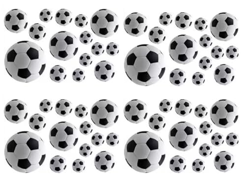 Viojrlly 4 Blattes Fußball Wandsticker, 3D Wandtattoo Fußball, Fussball Wandtattoo Selbstklebend, Wand Deko Aufkleber für Kinder-DIY, Fußball-Aufkleber, für Kinderzimmer, Schlafzimmer usw (20x30cm)