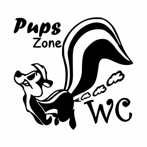 tradercat Wandaufkleber Wandtattoo Pups zone - 20x19cm - Sticker für Badezimmer, Toilette, Küche, WC, etc. – mit Anleitung…