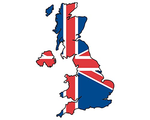 Samunshi® Großbritannien Wandtattoo Nationalfarben Flagge Fahne in 6 Größen (64x80cm)