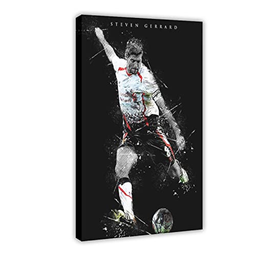 Steven Gerrard Poster Fußballbild 1 Leinwandposter Wandkunst Dekor Druck Bild Gemälde für Wohnzimmer Schlafzimmer Dekoration Rahmen 30 x 45 cm