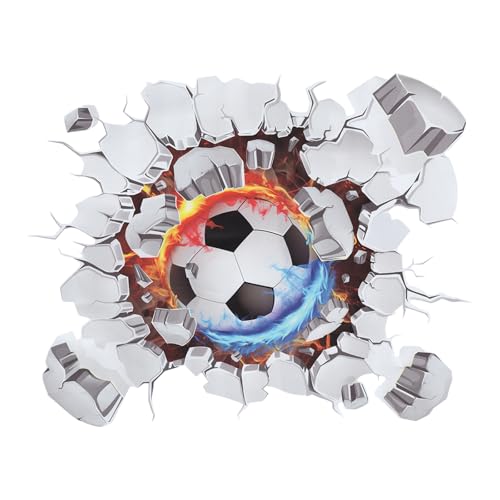 Rongxze Wandtattoo Fussball Wandbild, Bunte FussballWandbild, Fussball Poster Wandtattoo, Durchbruch Wandaufkleber für Schlafzimmer, Fußball Wandaufkleber, Schlafzimmer Dekoration (40 * 50cm)