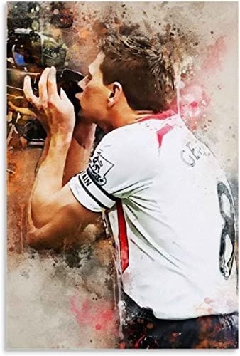 KASVIN Fußballspieler Steven Gerrard Poster auf Leinwand, Inneneinrichtung für Heimdekoration, Wandkunst, dekorativ 50 * 75cm Ungerahmt