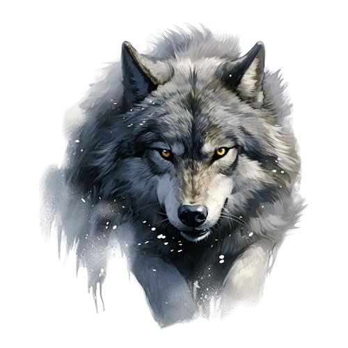 GRAZDesign Wandtattoo Wolf Schwarz Wandaufkleber für Wohnzimmer & Arbeitszimmer - 57x50cm