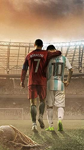Lionel Messi und Ronaldo 2020 Fußball Sport Poster Wandkunstdruck A3