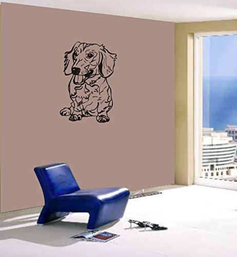 blattwerk-design Wandtattoo, Dackel, Tiermotiv, Hunde, Größe ca. 830 x 600 mm, Auswahl (M070 Schwarz)
