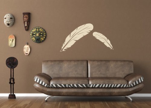 Wandtattooladen Wandtattoo - Romantisches Federn-Set Größe:55x25cm Farbe: türkis