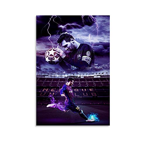 Fußball-Star Messi Storm Art HD Leinwand-Kunst-Poster und Wand-Kunstdruck, modernes Familienschlafzimmerdekor, 40 x 60 cm