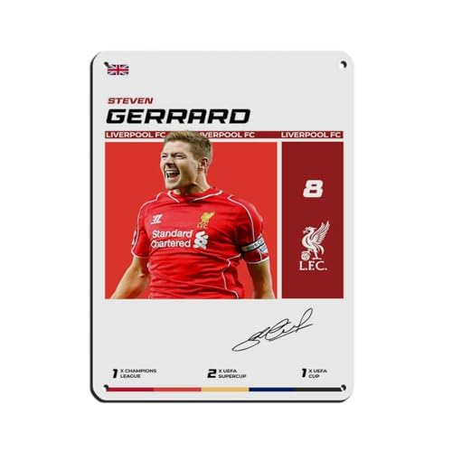 GJHTQLP Steven Gerrard (3) Retro-Poster, Metall-Blechschild, schicke Kunst, Retro, Eisenmalerei, Bar, Menschen, Höhle, Café, Familie, Garage, Poster, Wanddekoration, 30 x 40 cm