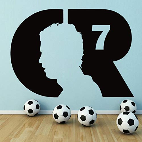 xingzhi Fußball Wandtattoo Cristiano Ronaldo Fußballspieler Wandaufkleber Jungen Zimmer Sport Wand Poster Fußballverein Wanddekor 57 * 41 cm