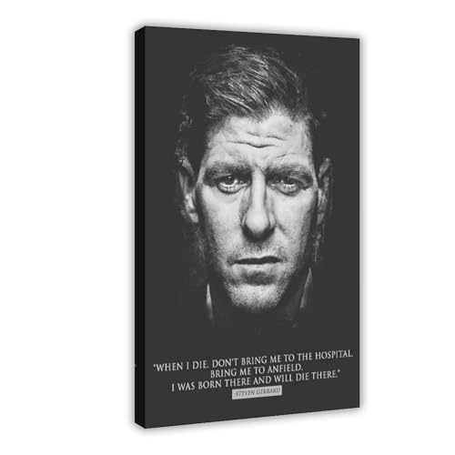 WANGCYJS Steven Gerrard Fußballspieler-Poster, 4 Leinwand-Poster, Schlafzimmer, Dekoration, Landschaft, Büro, Raumdekoration, Geschenkrahmen: 50 x 75 cm