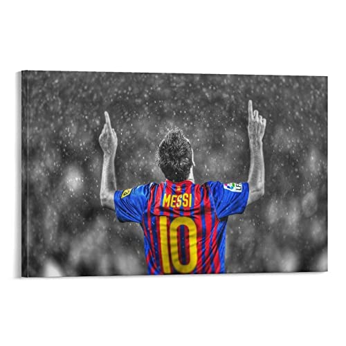 Messi- Bilder Abstrakt 12x18inch(30x45cm) 1 Teilig Leinwandbilder Bild Auf Leinwand Vlies Wandbild Kunstdruck Wanddeko Wand Wohnzimmer Wanddekoration Deko Kunst -Fußball Star- HD Bildqualität