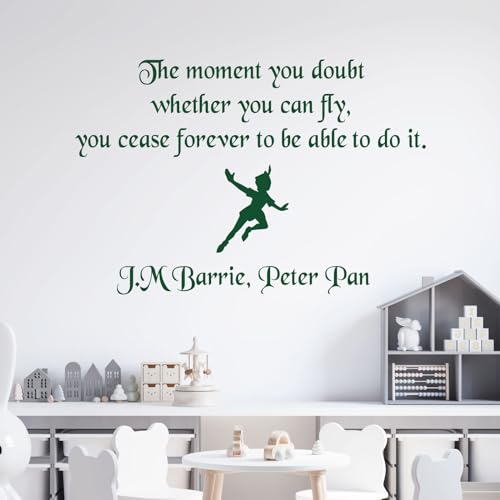 The Moment You Doubt Egal ob Du fliegen kannst. - Peter Pan Book Disney Zitat Wandtattoo Medium (460 x 310mm) wald
