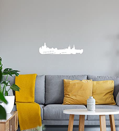 Skyline Dresden Wandtattoo Weiß Aufkleber 40 x 11 cm