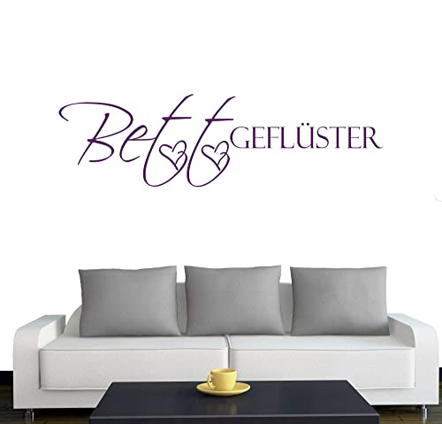 Klebesüchtig Wandtattoo Bettgeflüster 90cm x 25cm violett Dekoration - Bad - Wohnzimmer - Aufkleber - Wandsticker