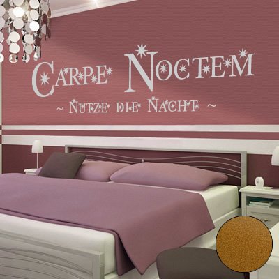 Klebesüchtig Wandtattoo Carpe Noctem 90cm x 22cm Kupfer - Dekoration - Bad - Wohnzimmer - Aufkleber - Wandsticker
