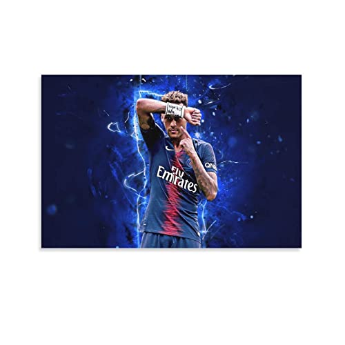 Neymar-Fußball Star- Bild Auf Leinwand Und Keilrahmen Fertig Zum Aufhängen Moderne Wandbilder Bilder Kunst Kunstdruck Deko Für Wohnzimmer, Schlafzimmer, Büro U.v.m. HD Bildqualität, 12x18inch(30x45cm)