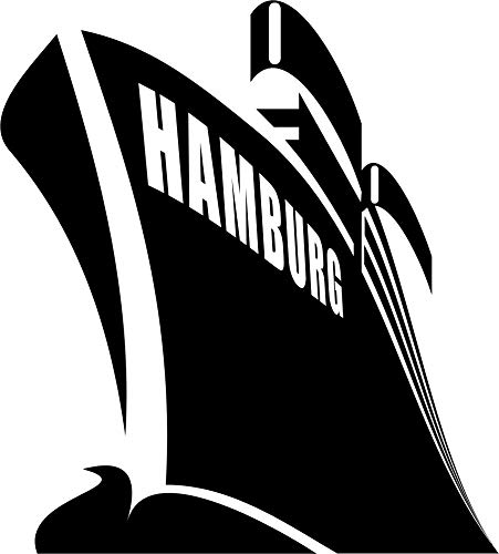 blattwerk-design Wandtattoo, Schiff, Hamburg, Schiff, Verschiedene Größen und Farben zur Auswahl (M070 Schwarz, 500 mm x 450 mm)