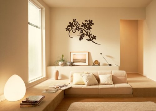 Wandtattooladen Wandtattoo - Ranke mit Schmetterling Größe:40x30cm Farbe: weiß