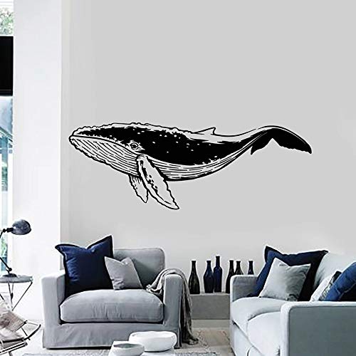 Wandtattoo Big Whale Sea Animal Marine Art Fenster Aufkleber Wandbild Ocean Theme Style Home Decor für Schlafzimmer Kinderzimmer andere Farbe 42x114cm