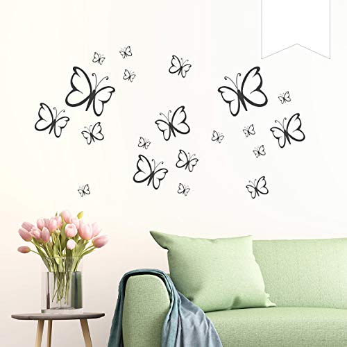 Wandkings Wandtattoo Schmetterlinge im Set, 20 Stück in weiß - erhältlich in 33 Farben