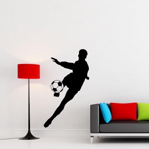 Ambiance-Live Wandtattoo Fußball/occer Player 1-115 x 45 cm dunkelgrau
