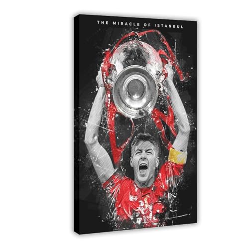 WANGCYJS Steven Gerrard Poster, Fußball-Kunst, Leinwandposter, Wandkunst, Dekordruck, Bild Gemälde für Wohnzimmer, Schlafzimmer, Dekoration, Rahmen: 30 x 45 cm