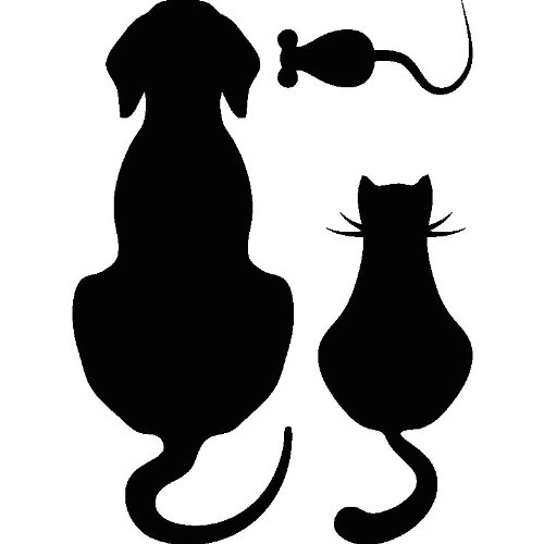Ambiance-Live Wandtattoo Hund, Katze und Maus - 45 X 45 cm, Schwarz