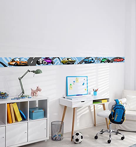 MyMaxxi | Kinder Bordüre selbstklebend | Cars 600 x 20cm | WandKinder Bordüre Wandtattoo | Aufkleber wasserdicht geeignet für Bad | Dekoration für Kinderzimmer Spielzimmer