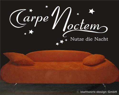 blattwerk-design Wandtattoo - Carpe Noctem- Nutze die Nacht XXL M042 Flieder