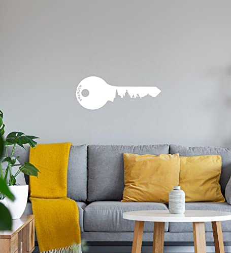 Dresden Schlüssel Wandtattoo Weiß Aufkleber 70 x 27 cm