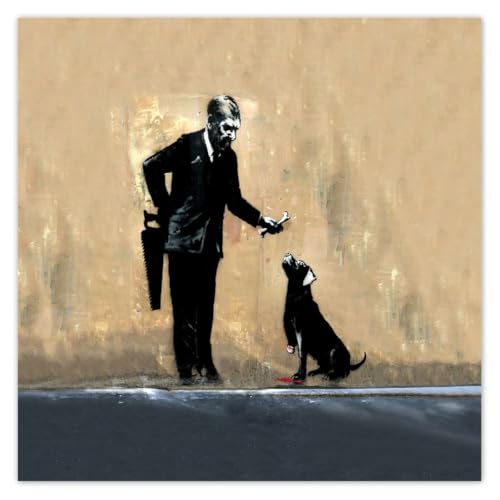Wandtattoo, Deko-Aufkleber, 30 x 30 cm, Banksy Good Dog Nr. H8707M_NS1AI