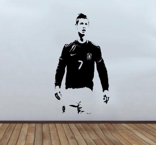 Cristiano Ronaldo Wandtattoo, groß, 110 x 58 cm