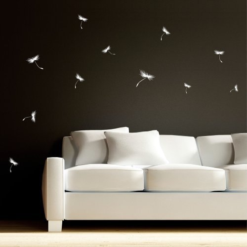 Wandtattoo: 10 Pollen von der Pusteblume / 49 Farben / 3 Größen/weiß/kl. Polle 11 x 07 cm und gr. Polle 16 x 14 cm