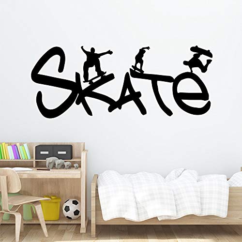 Skateboard Cartoon Wandtattoo Wandkunst DIY Poster Wohnzimmer Schlafzimmer Art Deco Tapete Home Decoration Wandaufkleber A4 40x98cm