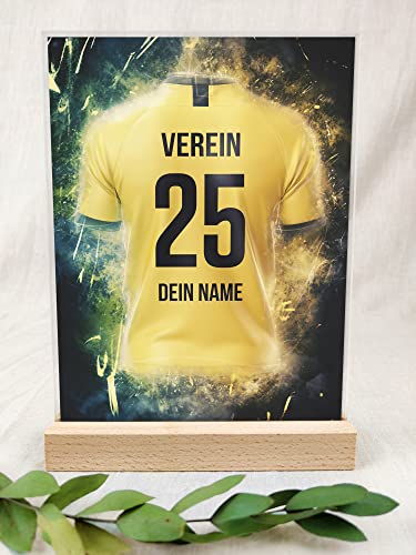 Dortmund Fanartikel Acryltafel - Personalisiertes Geschenk, Fußball, Fussball Geschenke Jungen, Fussball, Fanartikel, Fanartikel Kinder, Fan Geschenke, Dortmund Trikot für Dortmund-Fans