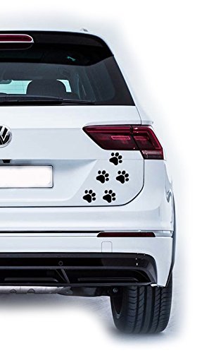 MacDecal.de Pfoten Tier Hund Katze Auto Car Wandtattoo Wandaufkleber Sticker Aufkleber Wand (10er Set, Schwarz)
