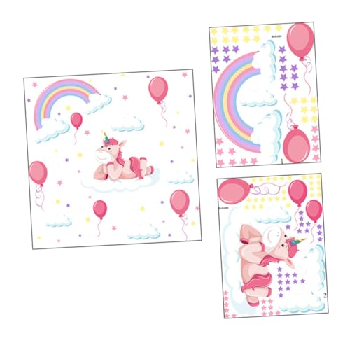 HOLIDYOYO 3 Stück Einhorn Wandaufkleber Selbstklebende Wanddekoration Für Mädchen Regenbogen Wandtattoo Für Kinderzimmer Kreative Heimdekoration Für Wohnzimmer Und Kinderzimmer