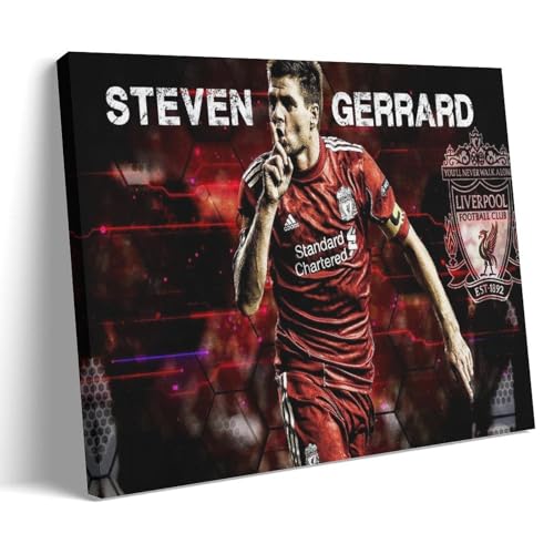 HKLOPUY Poster, Motiv: Fußball Great Steven Gerrard, Vintage-Poster, dekoratives Gemälde, Leinwand, Wandposter und Kunstdruck, moderne Familienschlafzimmer-Dekoration, Poster, 20 x 30 cm