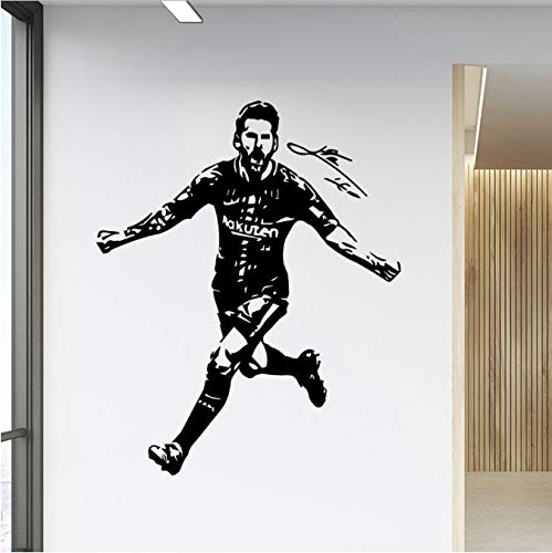 bingcheng Fußball Lionel Andres Messi Wandaufkleber Dekoration Zubehör Für Kinderzimmer Wandkunst Aufkleber 57 cm X 69 cm