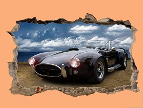 Wandtattoo Poster Vintage Fast Sport CAR Wandaufkleber 3D Smashed Effect Room Decor Aufkleber Wandbild